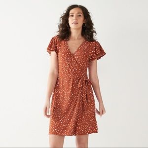 •FINAL PRICE• Nine West Flutter Sleeve Wrap Dress Sz S